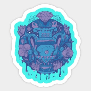 Mounta‌in Blue Mystic Aquarius Vase Sticker